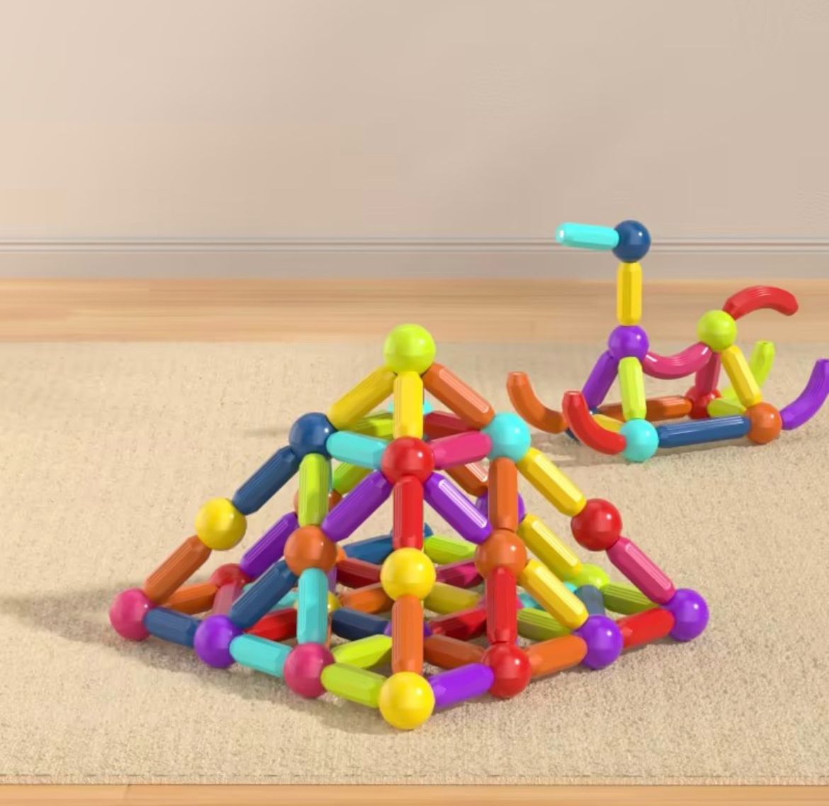 Juego de bloques de construcción magnéticos, Montessori, 180 piezas