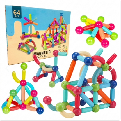 Juego de bloques de construcción magnéticos, Montessori, 180 piezas